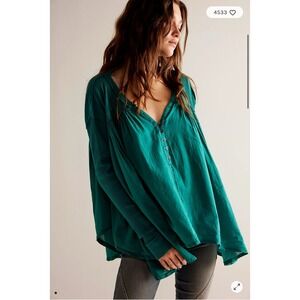 We The Free Teal Long Sleeve Top